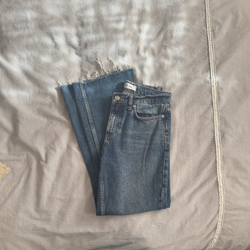 Anine Bing Jeans Raw Hem Boot Cut 24